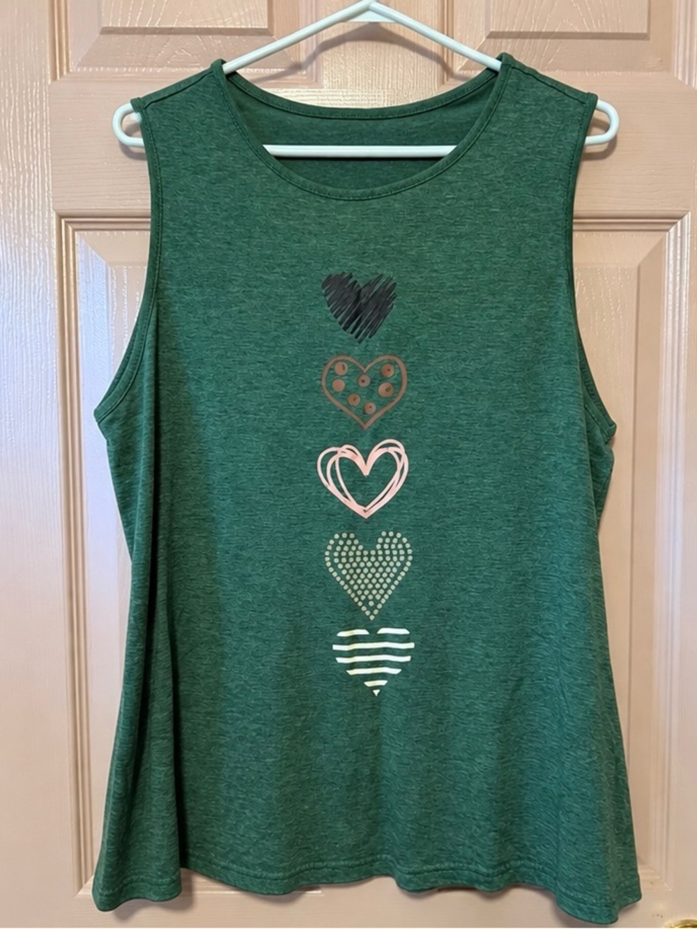 Green Heart Graphic Tank Top